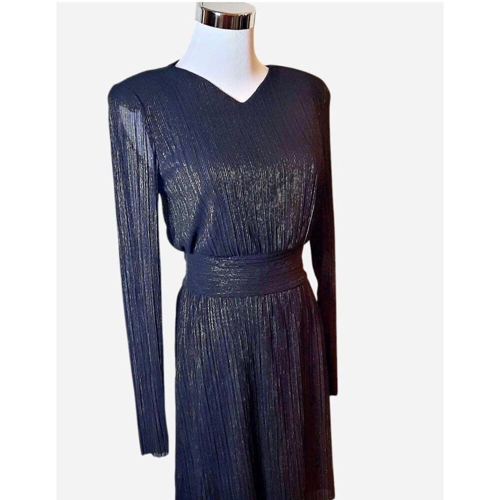 Express Black Party Dress w/ Gold Shimmer & Sheer Sleeves | Size Medium ✨